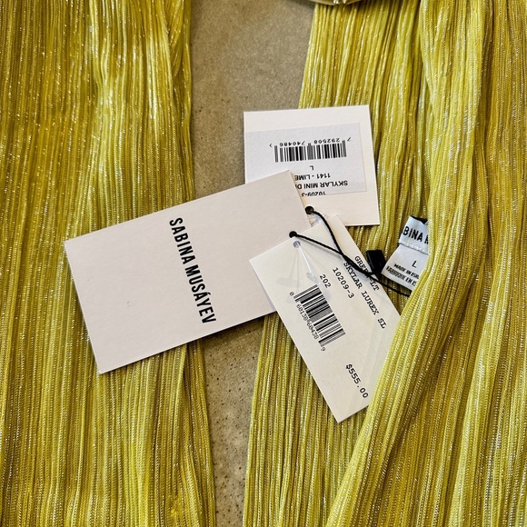 Sabina Musayev Skylar tiered metallic knit mini dress. Size L. $555 NWT - Picture 2 of 3